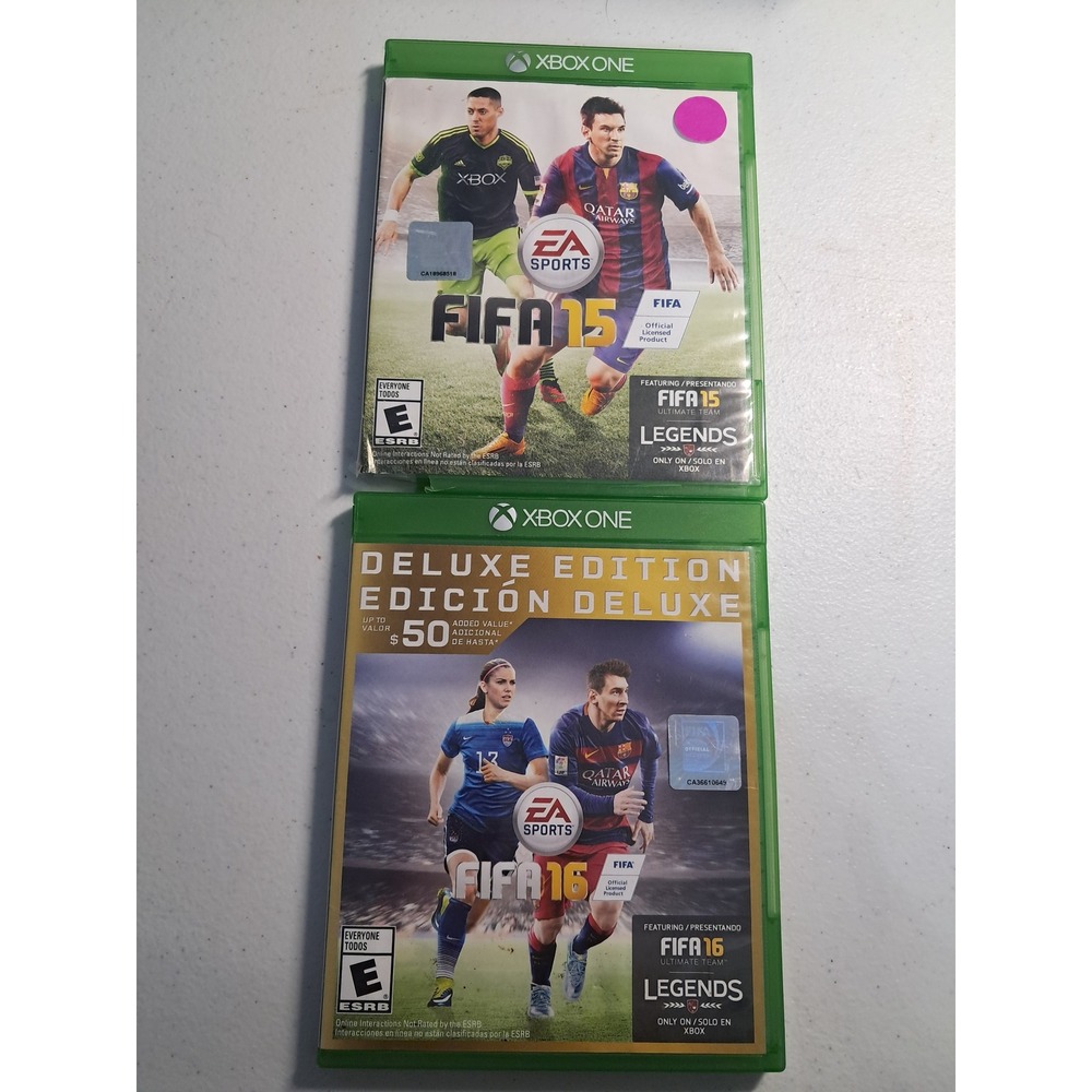 FIFA 15 and FIFA 16 Deluxe Edition Xbox One EA Sports Soccer Video Game Bundle
